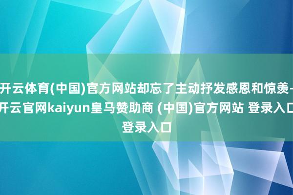 開云體育(中國)官方網站卻忘了主動抒發感恩和驚羨-開云官網kaiyun皇馬贊助商 (中國)官方網站 登錄入口